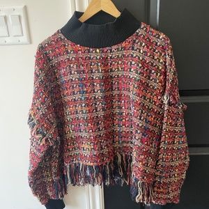 NEW Zara Tweed Textured Top